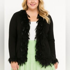 Vintage Nygard Collection Feather Bow Sweater 90s y2k clueless style fall boho